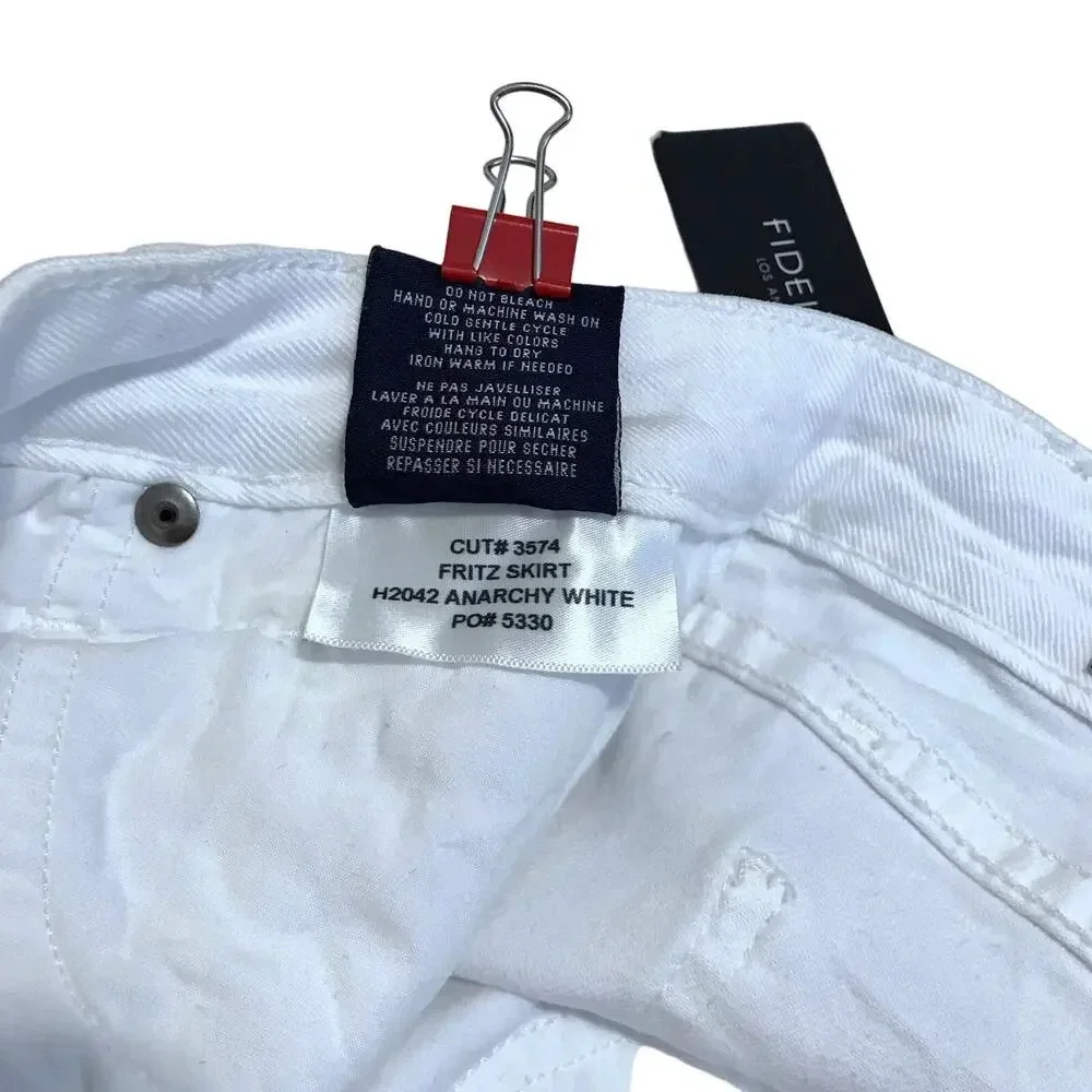 Fidelity Denim NWT White Jean Mini Skirt Women 25